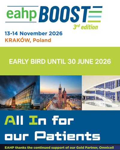 EAHP BOOST: 13-14th November 2026 in Krakow: Early Bird rate till 30.06.26