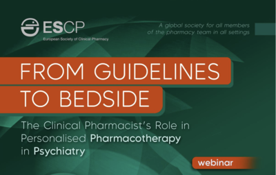 ESCP September Webinar on The Clinical Pharmacist’s Role in Personalised Pharmacotherapy in Psychiatry