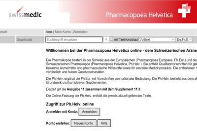 Pharmacopoea Helvetica online